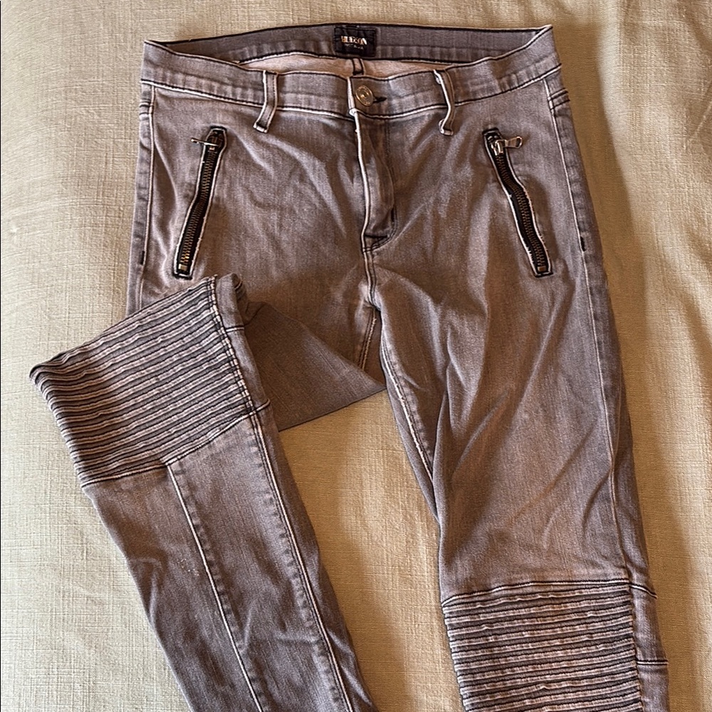 Hudson Denim Biker Gray Skinny Jeans